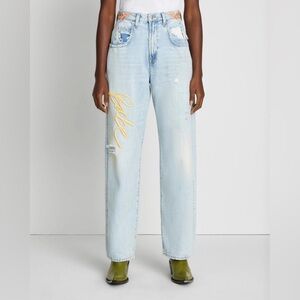 7FAM The Jennifer 90’s Embroidered Baggy High Rise‎ Jeans Size 26